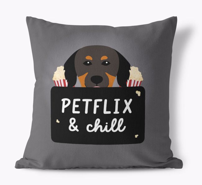 Petflix & Chill: Personalized {breedFullName} Canvas Pillow