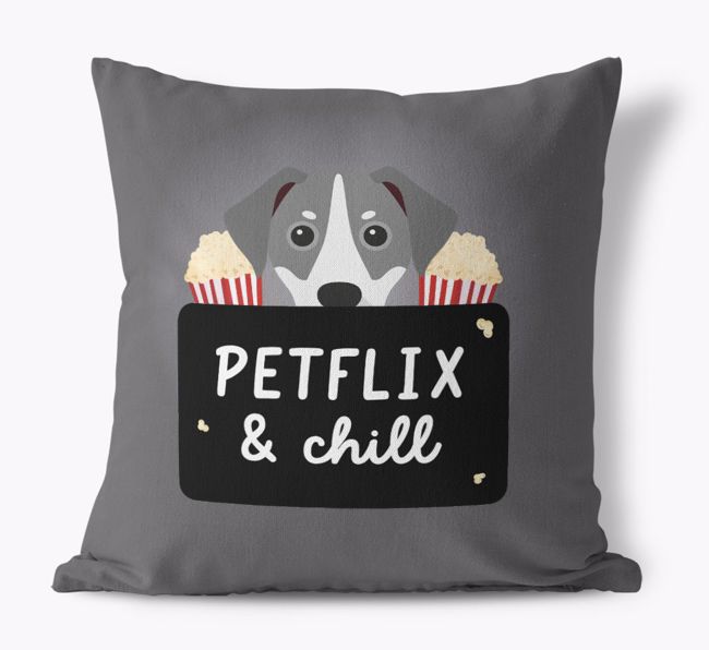 Petflix & Chill: Personalised {breedFullName} Canvas Cushion