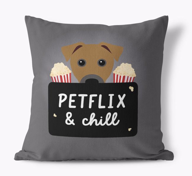 Petflix & Chill: Personalized {breedFullName} Canvas Pillow