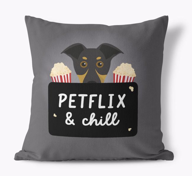 Petflix & Chill: Personalized {breedFullName} Canvas Pillow