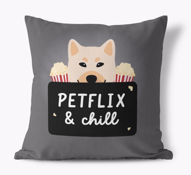 Petflix & Chill: Personalised {breedFullName} Canvas Cushion