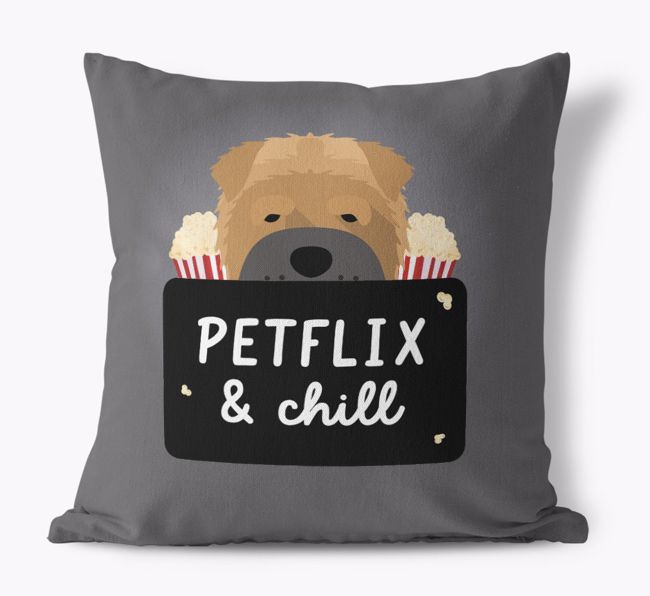 Petflix & Chill: Personalised {breedFullName} Canvas Cushion