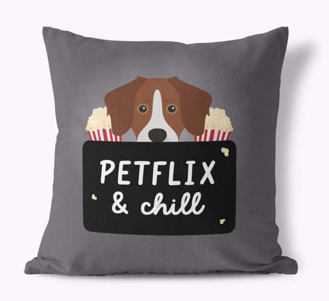 Petflix & Chill: Personalized {breedFullName} Canvas Pillow