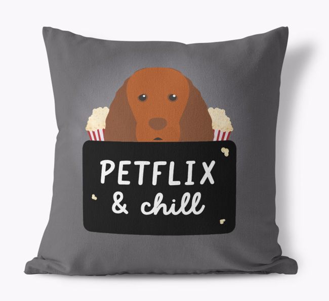 Petflix & Chill: Personalised {breedFullName} Canvas Cushion