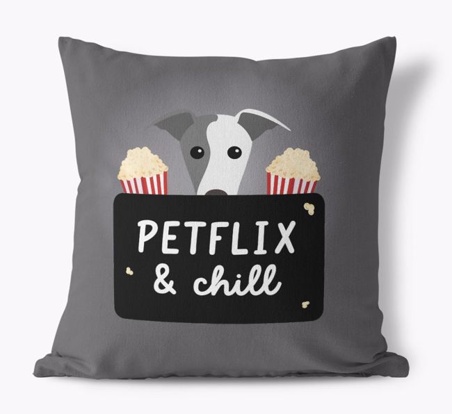 Petflix & Chill: Personalized {breedFullName} Canvas Pillow