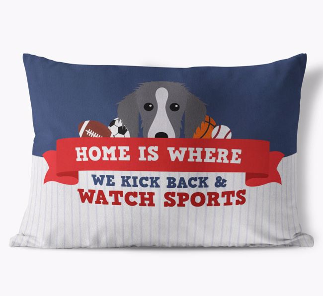 Watching Sports: Personalized {breedFullName} Soft Touch Pillow