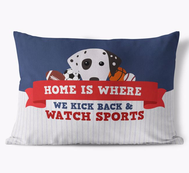 Watching Sports: Personalized {breedFullName} Soft Touch Pillow