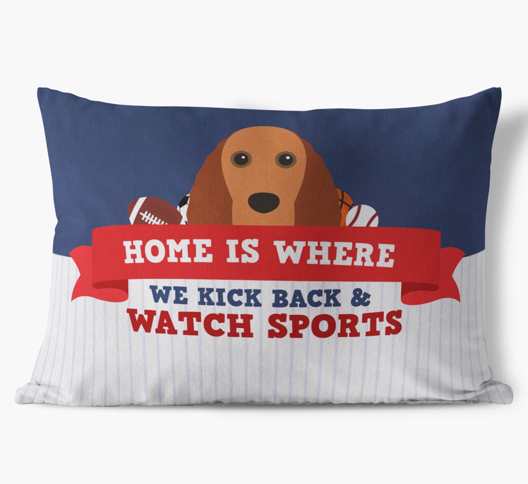 Watch Sports: Personalized {breedFullName} Pillow - front view