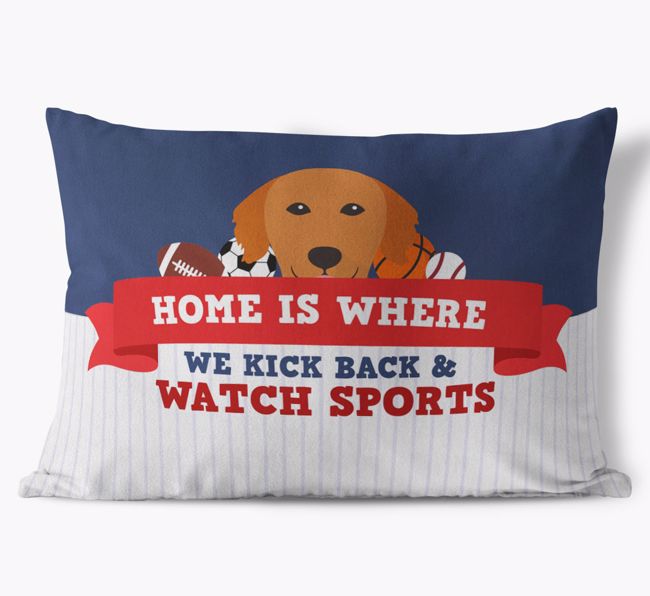 Watching Sports: Personalized {breedFullName} Soft Touch Pillow
