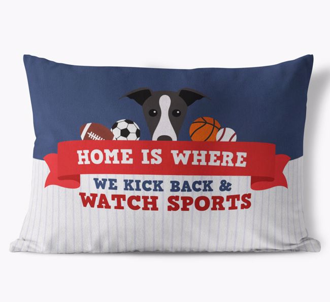 Watching Sports: Personalized {breedFullName} Soft Touch Pillow