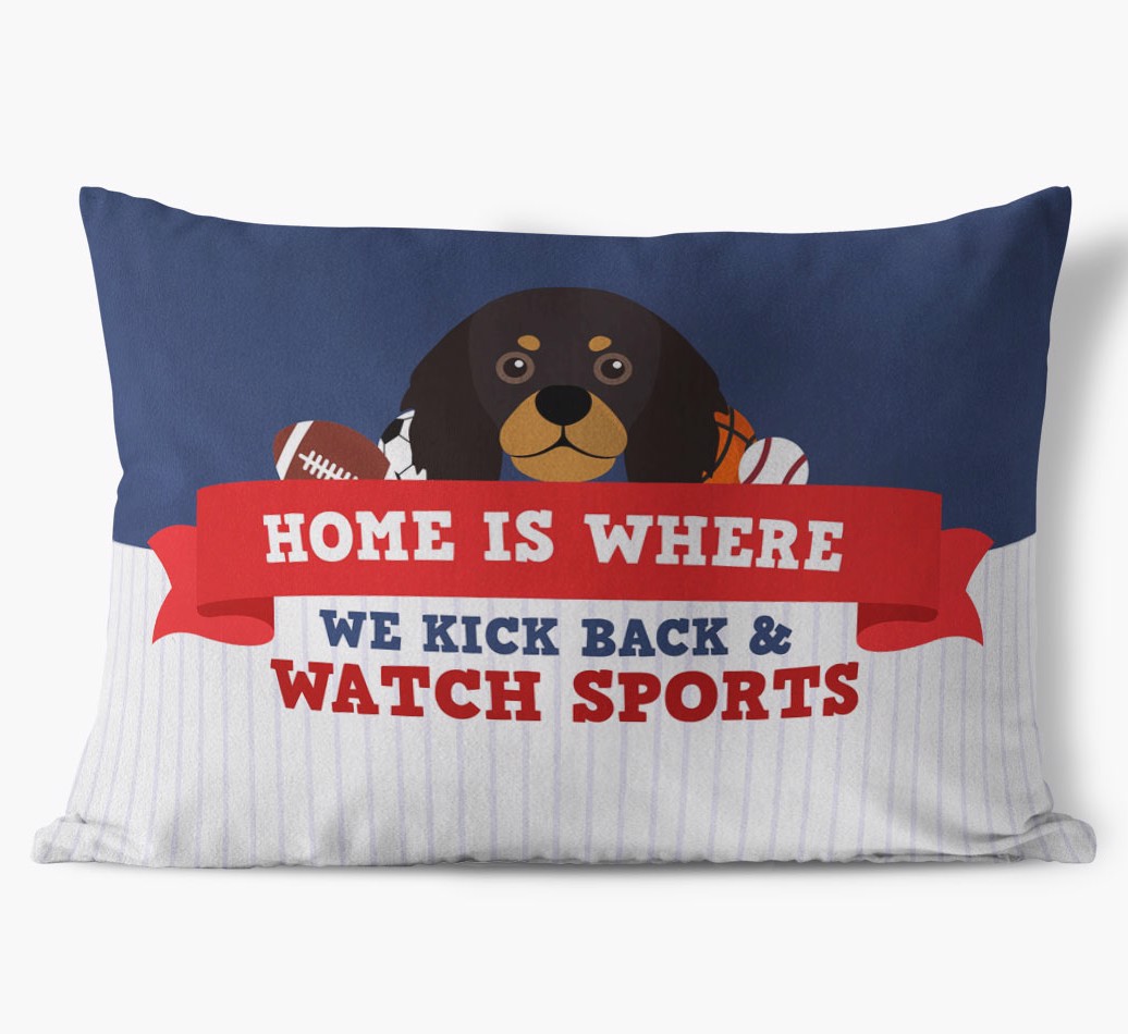 Watch Sports: Personalized {breedFullName} Pillow - front view