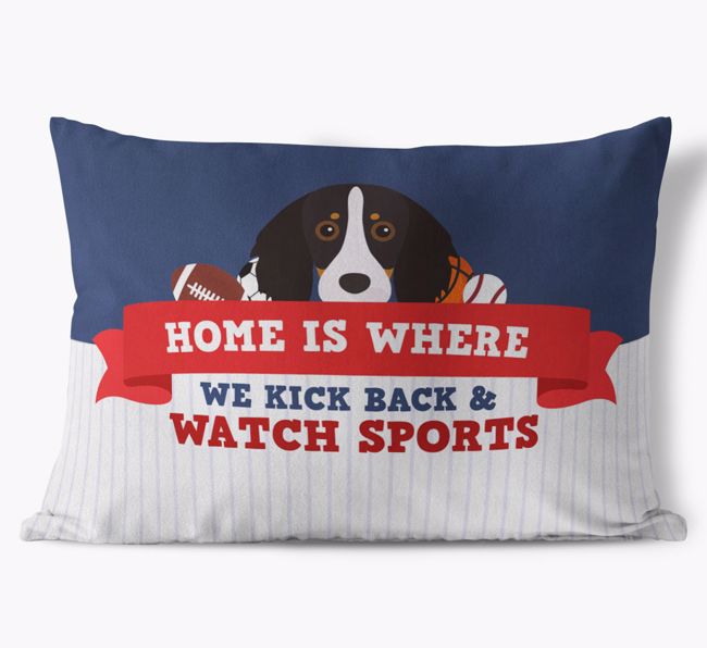 Watching Sports: Personalized {breedFullName} Soft Touch Pillow