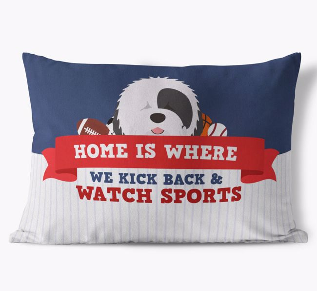 Watching Sports: Personalized {breedFullName} Soft Touch Pillow