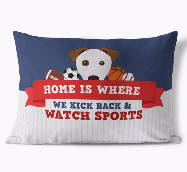 Watching Sports: Personalized {breedFullName} Soft Touch Pillow