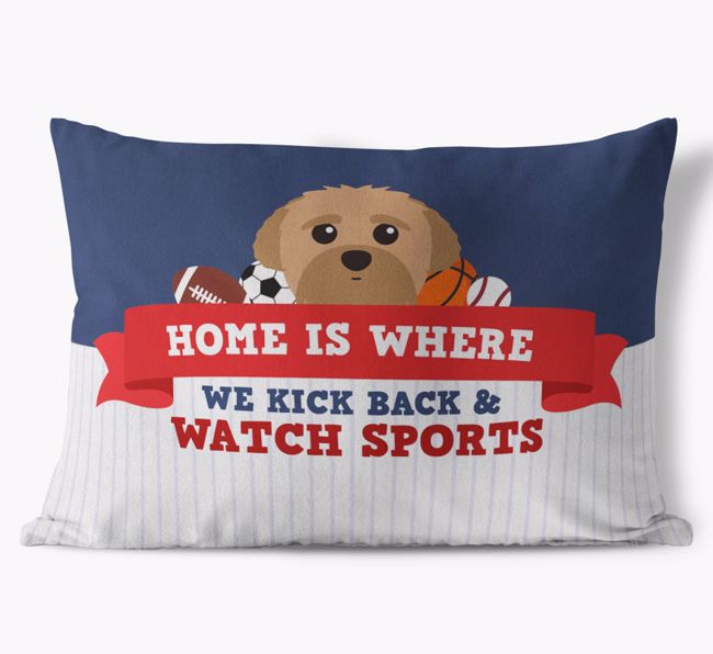 Watching Sports: Personalized {breedFullName} Soft Touch Pillow