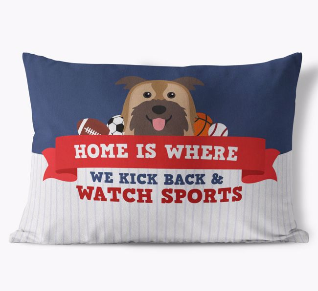 Watching Sports: Personalized {breedFullName} Soft Touch Pillow