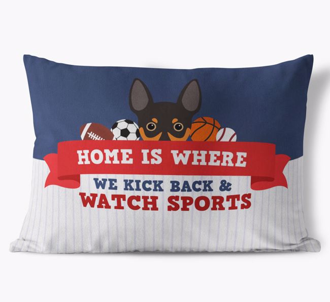 Watching Sports: Personalized {breedFullName} Soft Touch Pillow