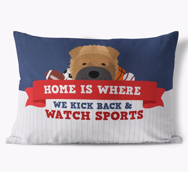 Watching Sports: Personalized {breedFullName} Soft Touch Pillow