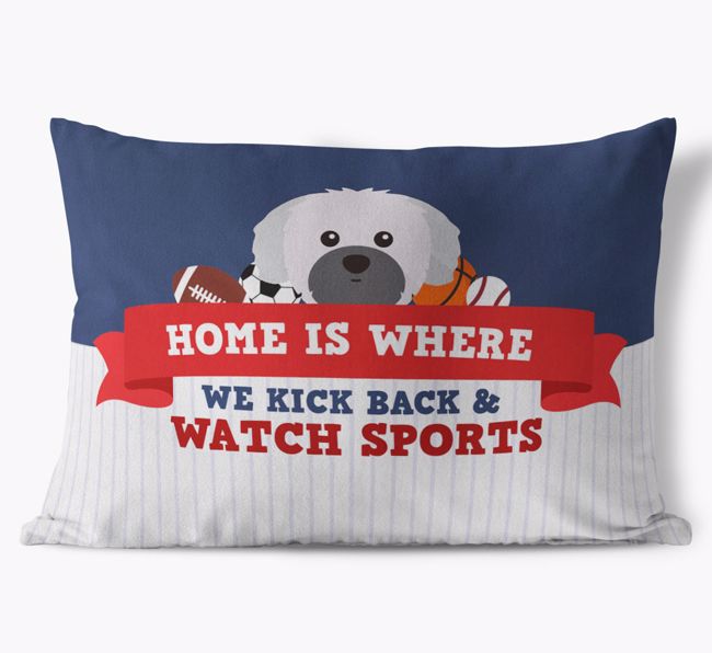 Watching Sports: Personalized {breedFullName} Soft Touch Pillow