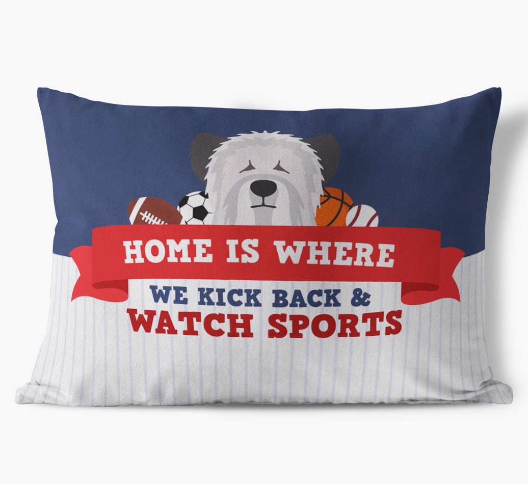 Watch Sports: Personalized {breedFullName} Pillow - front view