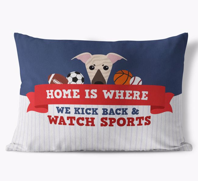 Watching Sports: Personalized {breedFullName} Soft Touch Pillow