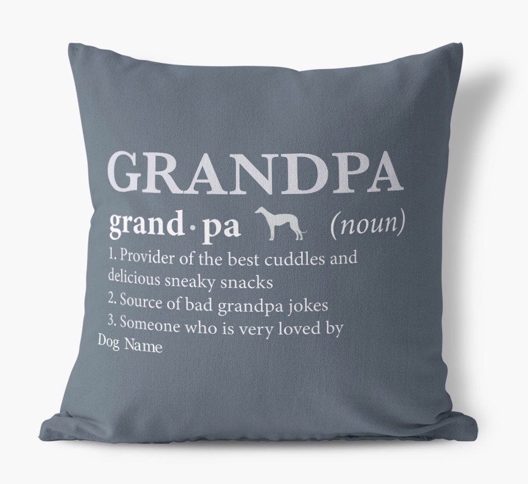 Definition of Grandpa: Personalized {breedFullName} Pillow - front view