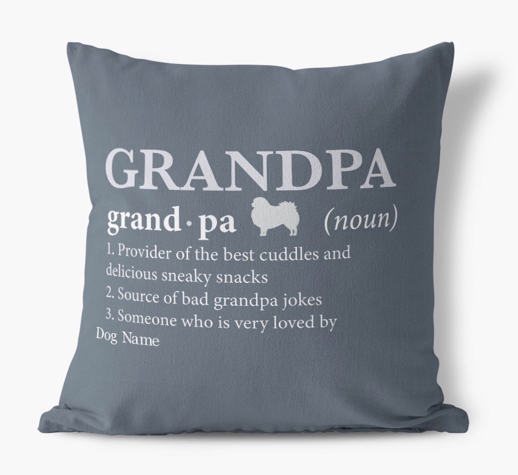 Definition of Grandpa: Personalized {breedFullName} Pillow - front view