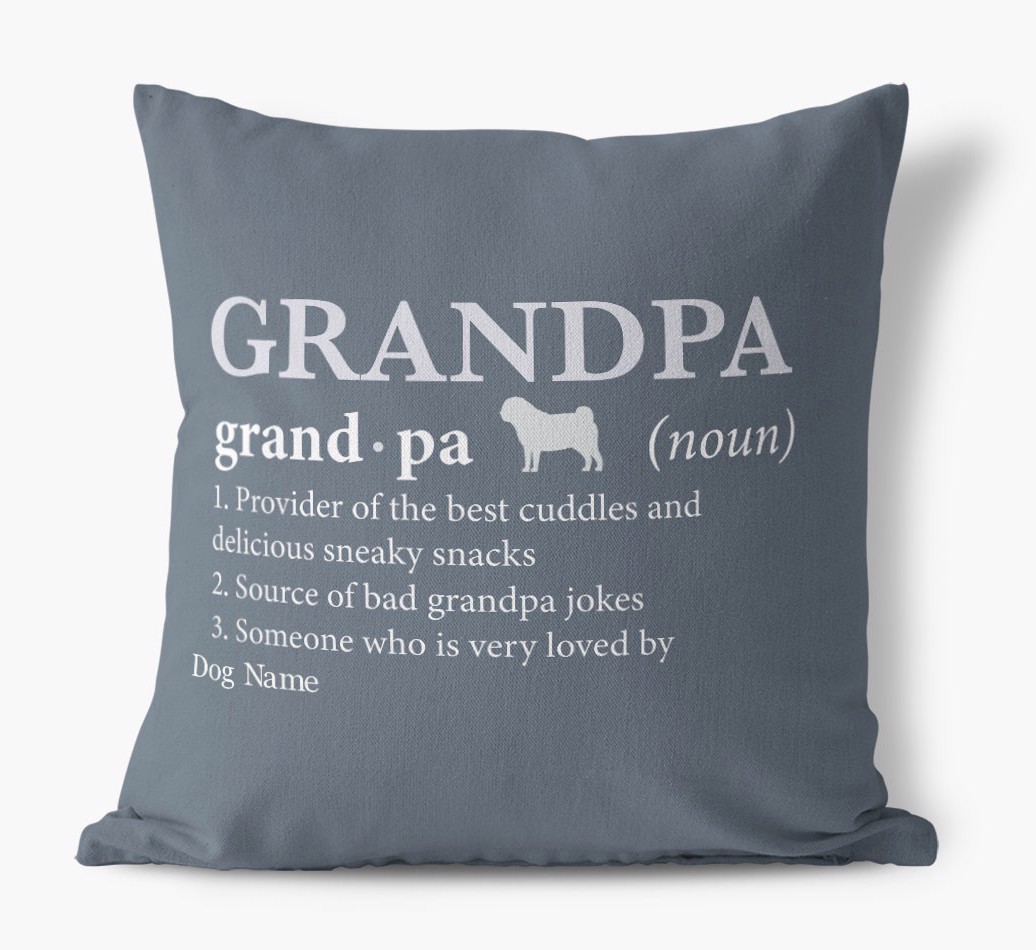 Definition of Grandpa: Personalized {breedFullName} Pillow - front view