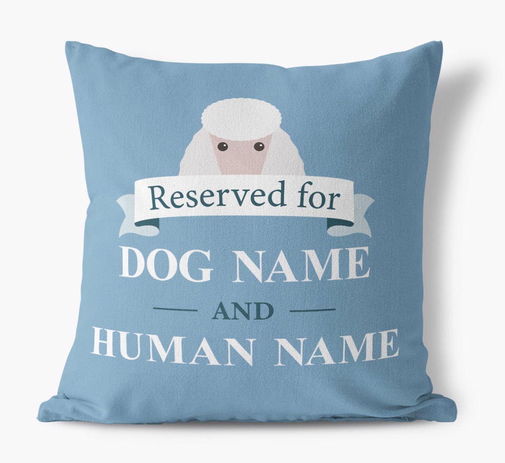 Reserved For: Personalised {breedFullName} Canvas Cushion - front view