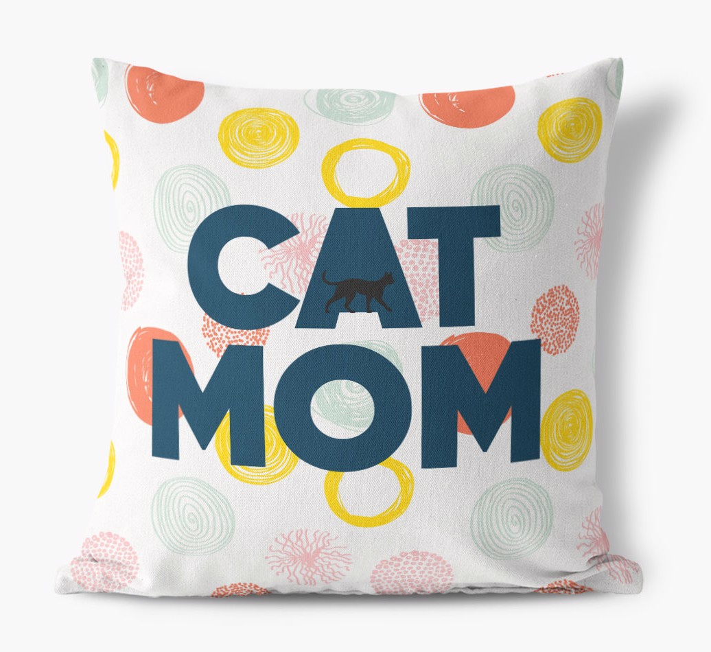 Cat Mom: Personalized {breedFullName} Pillow - front view