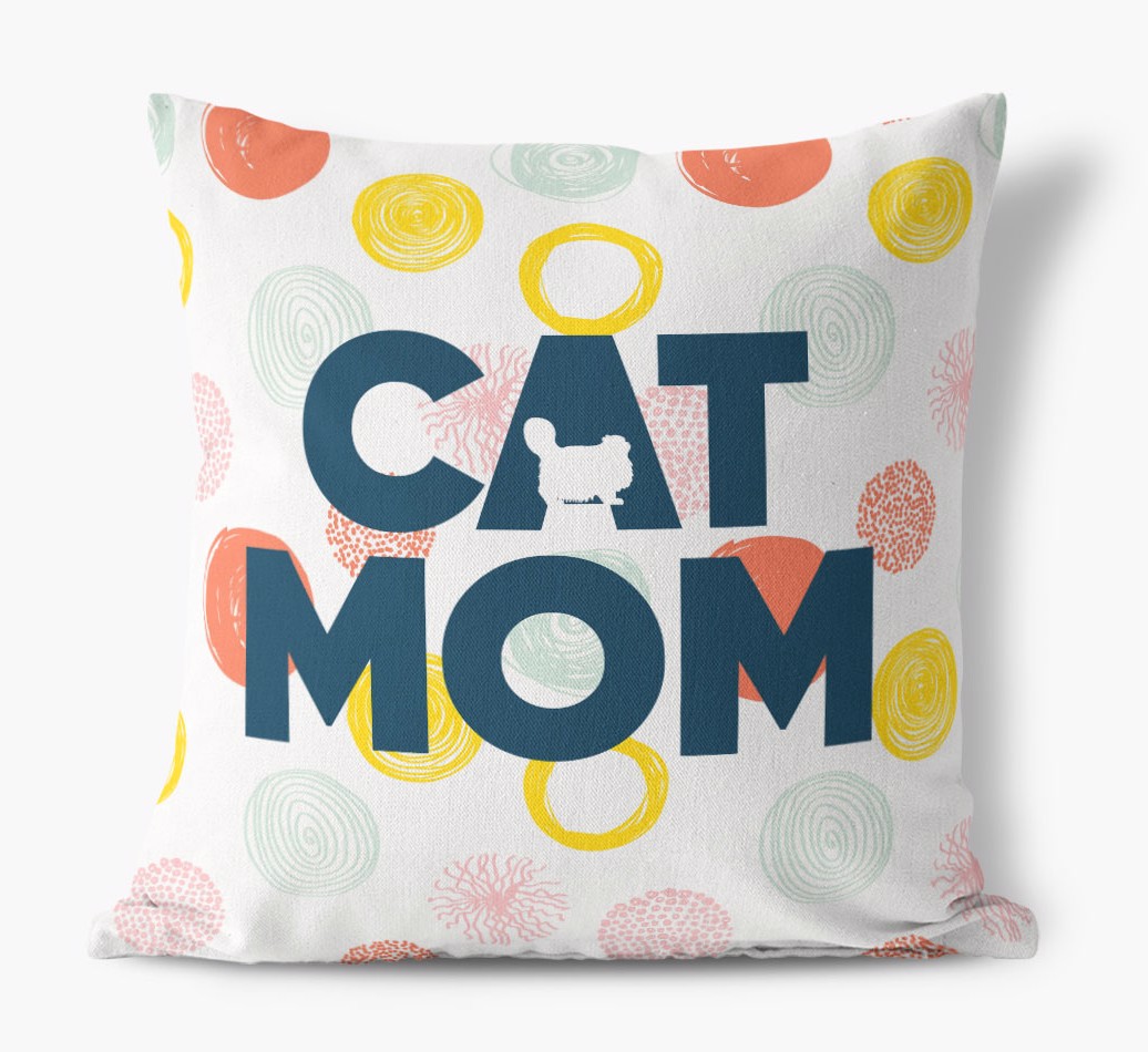 Cat Mom: Personalized {breedFullName} Pillow - front view