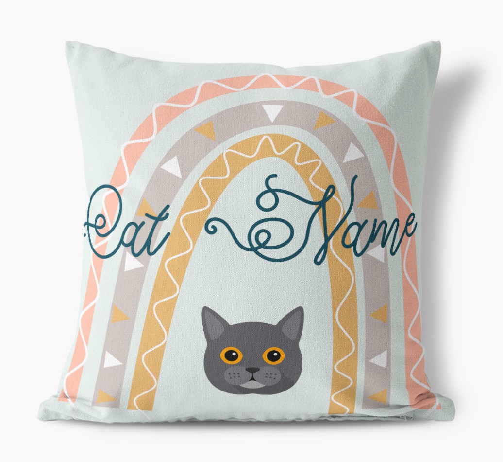 Arch Design: Personalised {breedCommonName} Canvas Cushion - front view