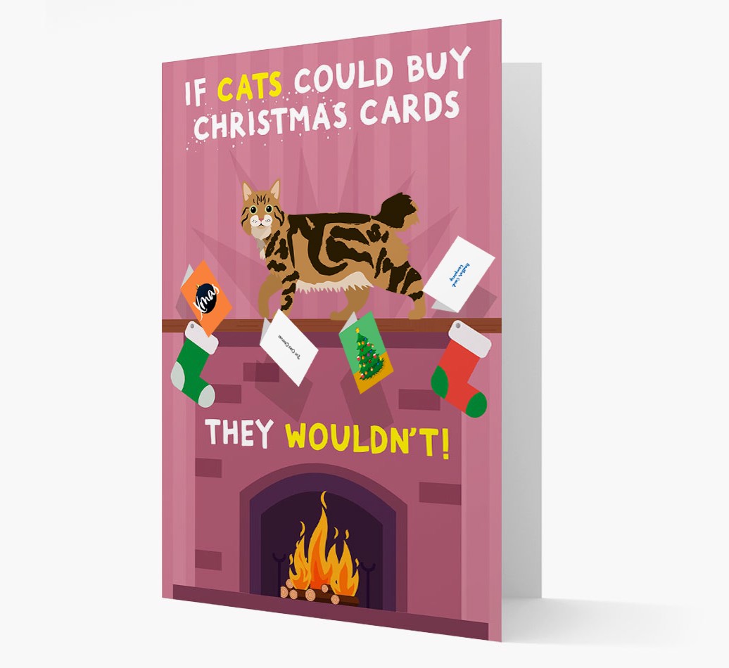 If cats could buy christmas cards: Personalized with your cat card - Front