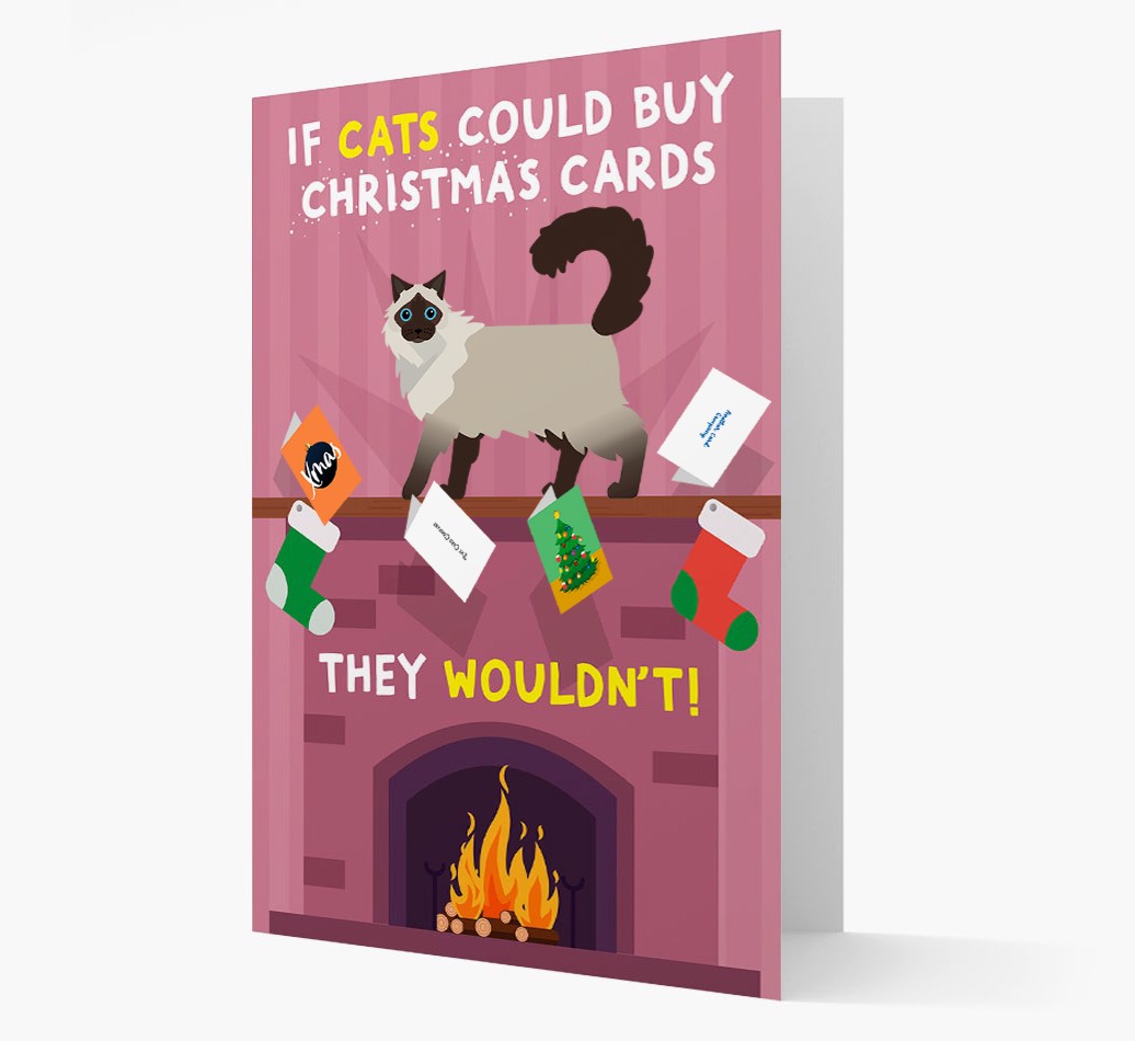 If cats could buy christmas cards: Personalized with your cat card - Front