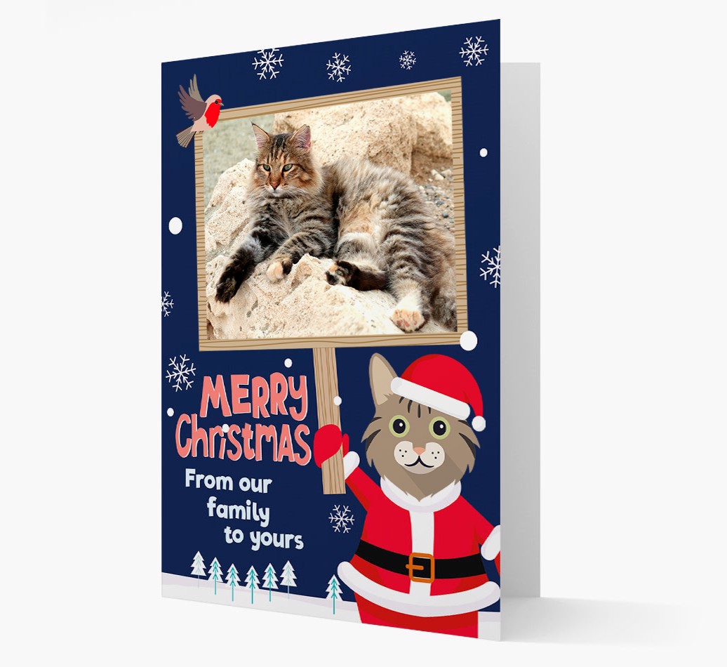Santa Holding Frame: Personalised {breedFullName} Photo Card - front