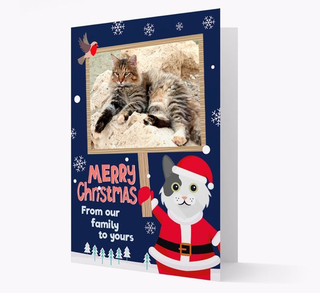Santa Holding Frame: Personalised {breedFullName} Photo Card