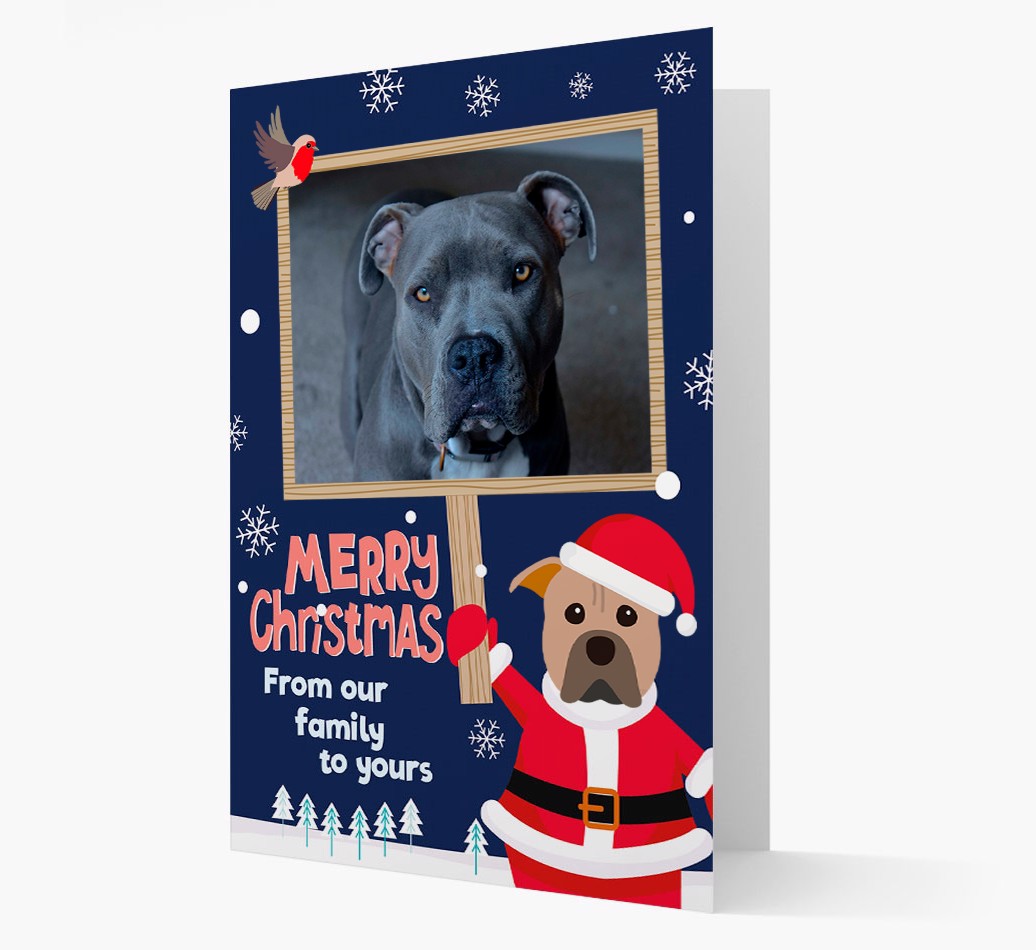 Santa Holding Frame: Personalised {breedFullName} Photo Card - front