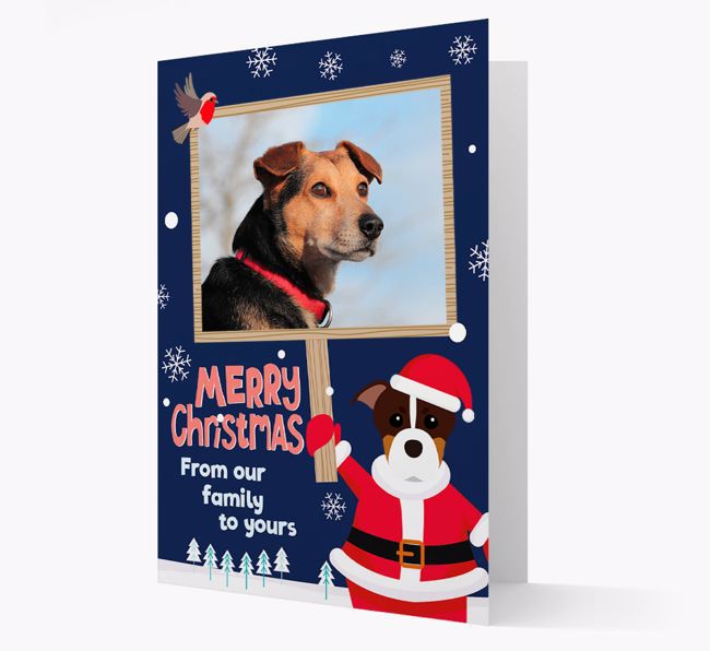 Santa Pet Holding Frame: Photo Upload {breedFullName} Card