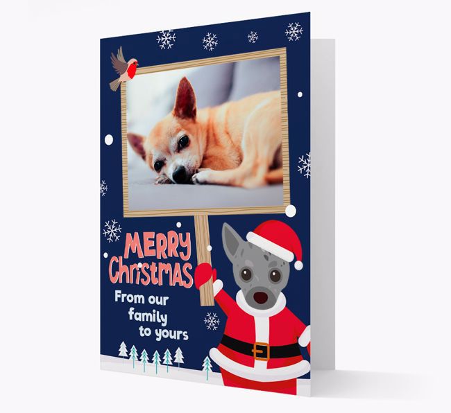 Santa Pet Holding Frame: Photo Upload {breedFullName} Card