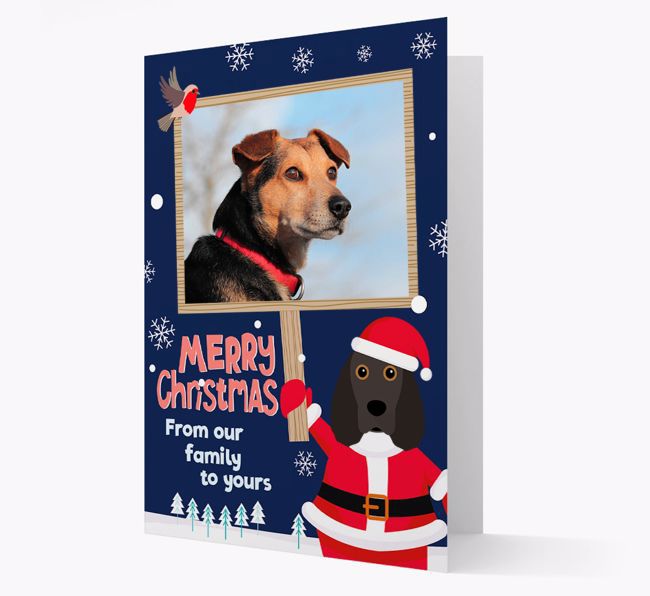 Santa Pet Holding Frame: Photo Upload {breedFullName} Card