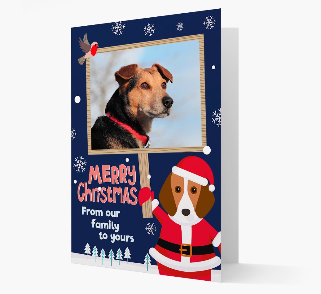 Santa Holding Frame: Personalised {breedFullName} Photo Card - front