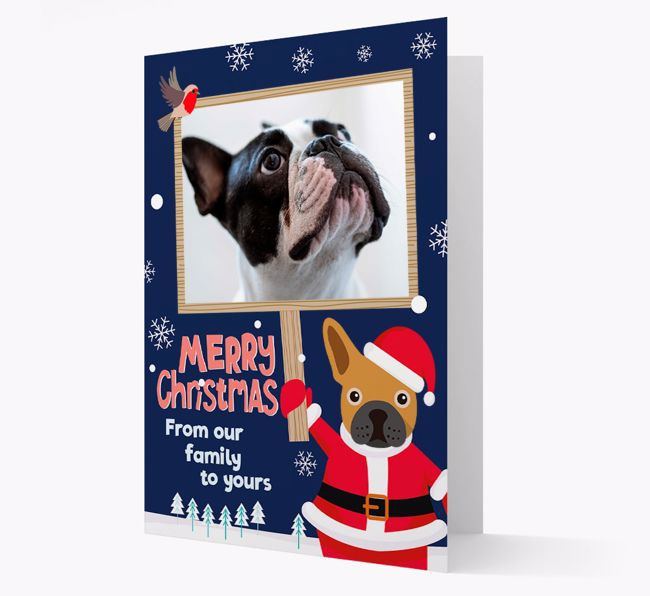 Santa Pet Holding Frame: Photo Upload {breedFullName} Card