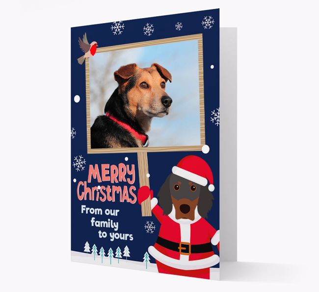 Santa Pet Holding Frame: Photo Upload {breedFullName} Card