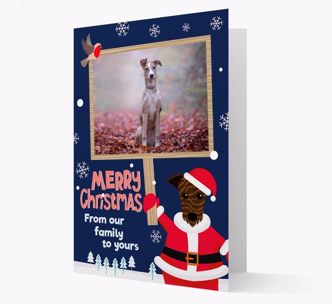 Santa Pet Holding Frame: Photo Upload {breedFullName} Card