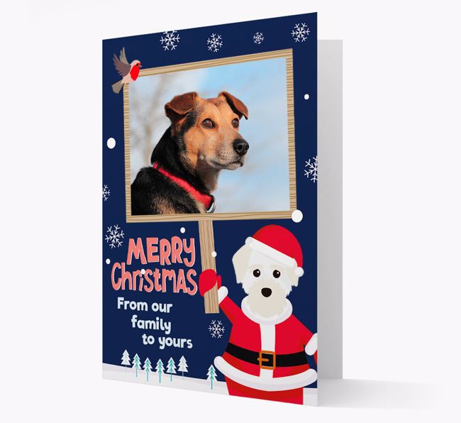 Santa Pet Holding Frame: Photo Upload {breedFullName} Card