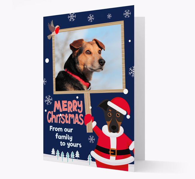 Santa Pet Holding Frame: Photo Upload {breedFullName} Card