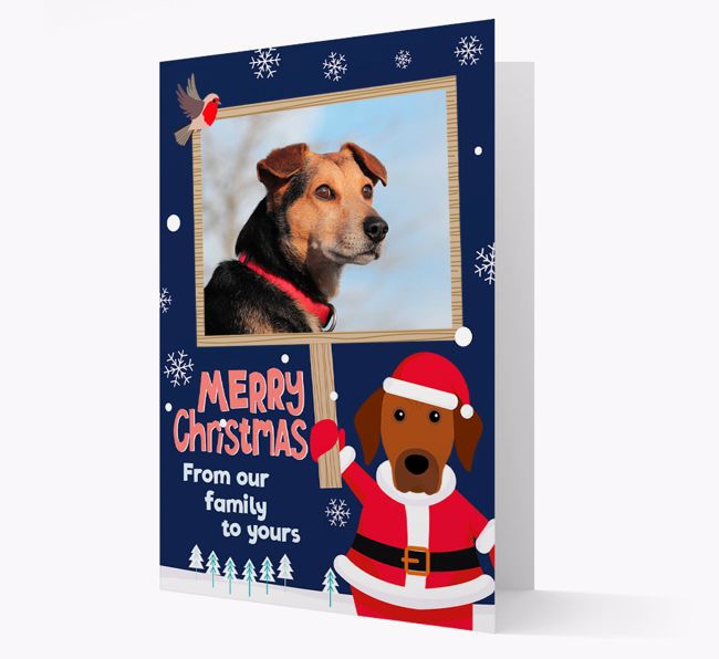 Santa Pet Holding Frame: Photo Upload {breedFullName} Card