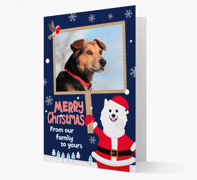 Santa Pet Holding Frame: Photo Upload {breedFullName} Card