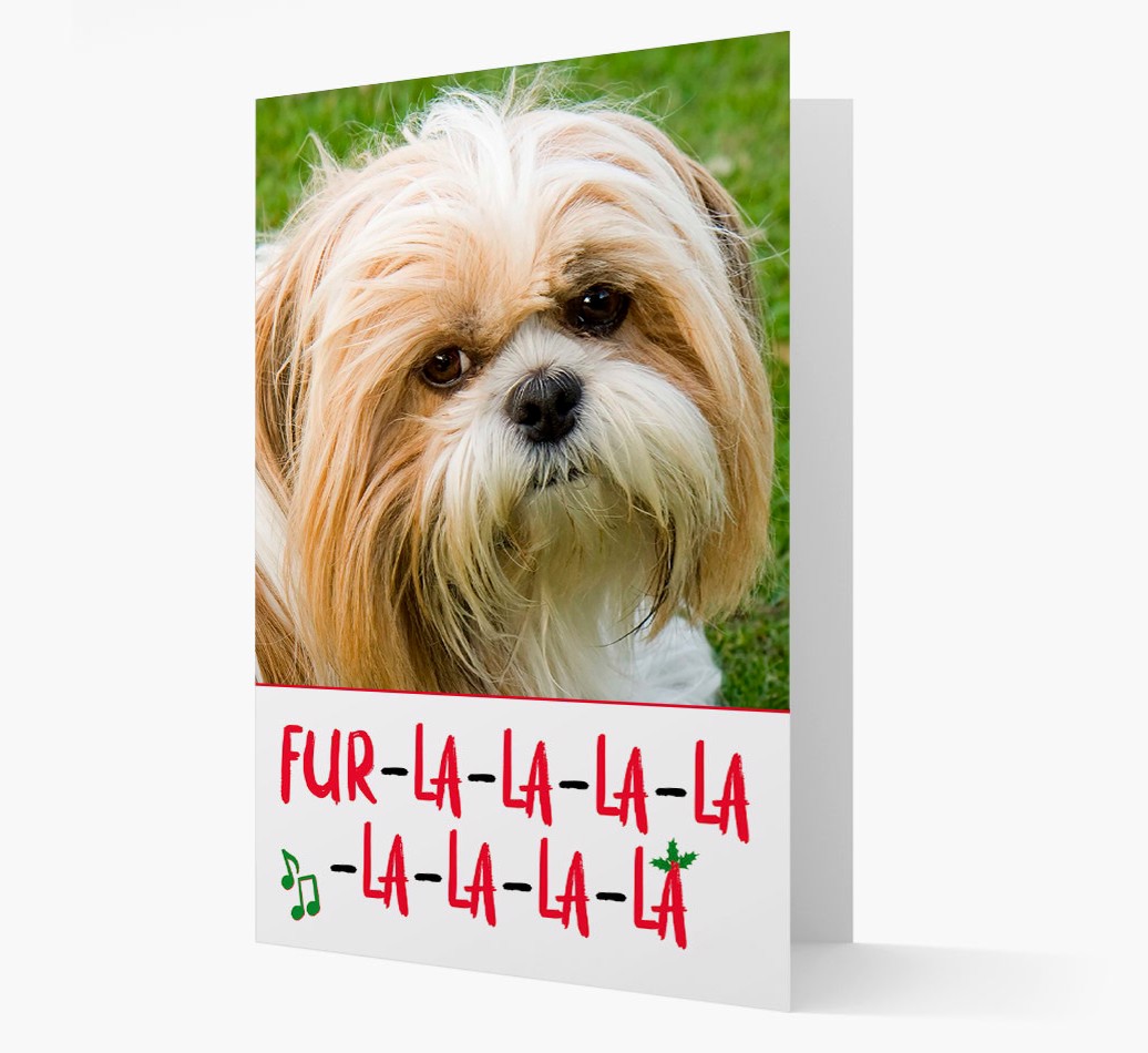 Fur-la-la-la-la-la-la-la-la: Personalised {breedFullName} Photo Card - Front