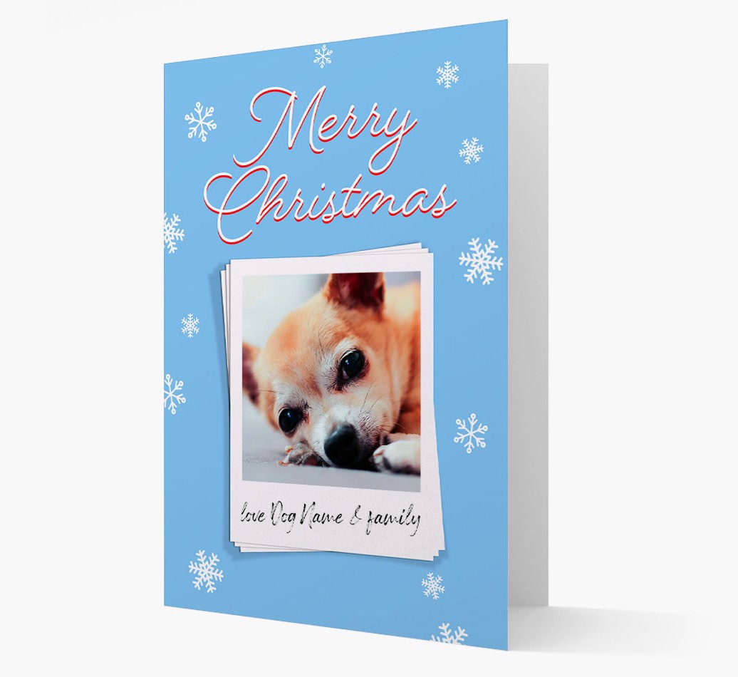 Merry Christmas Pawlaroid: Personalised {breedFullName} Photo Card - front